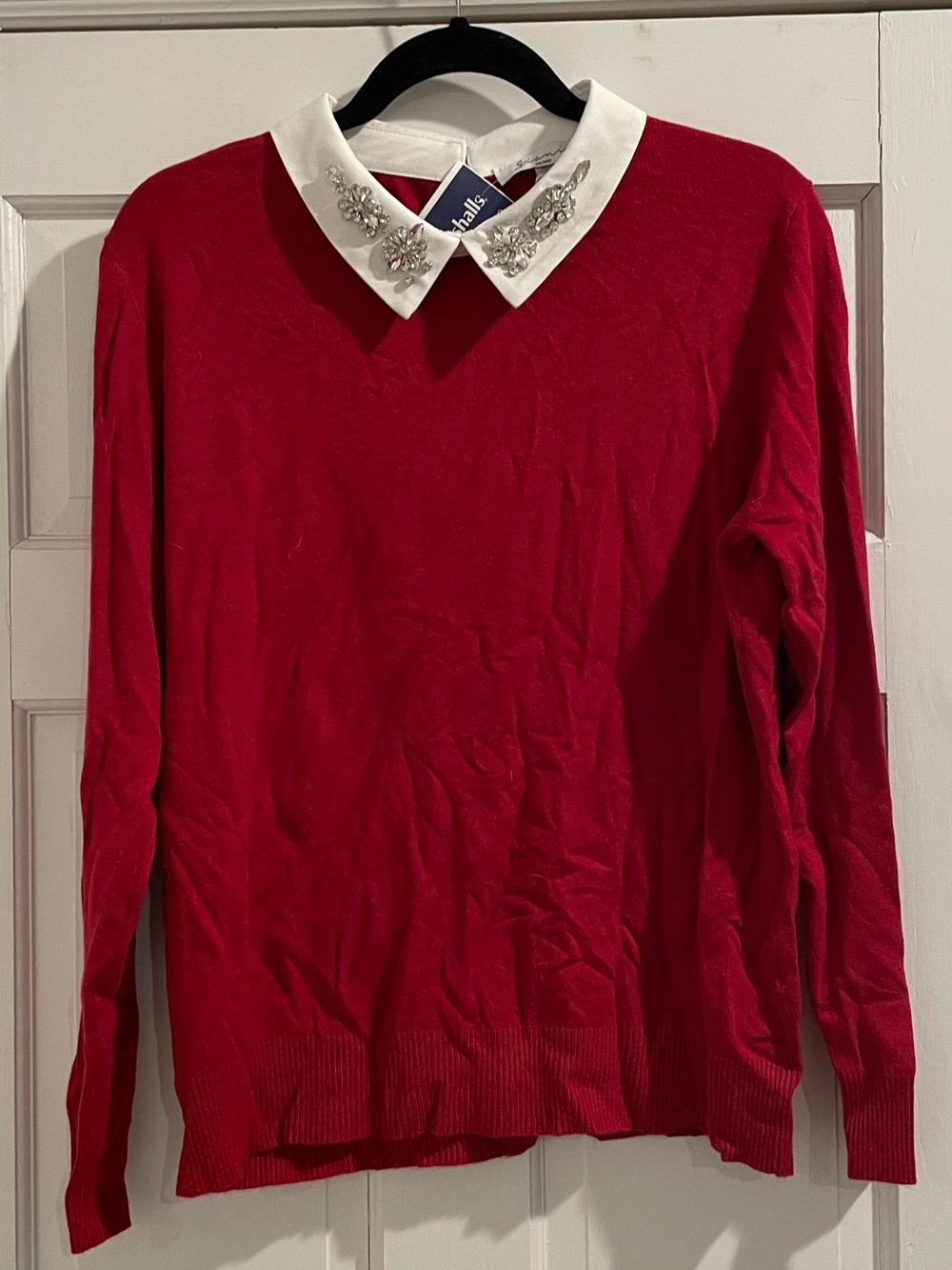 Marshall’s Embellished Collar Red Sweater